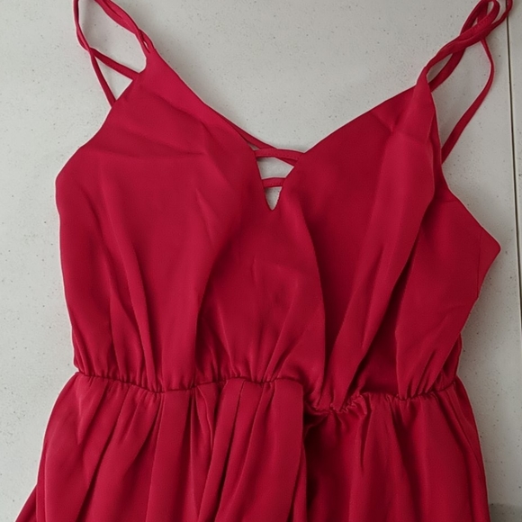 Few Moda New York romantic red spaghetti strap maxi evening dress sz small nwt - Picture 2 of 7